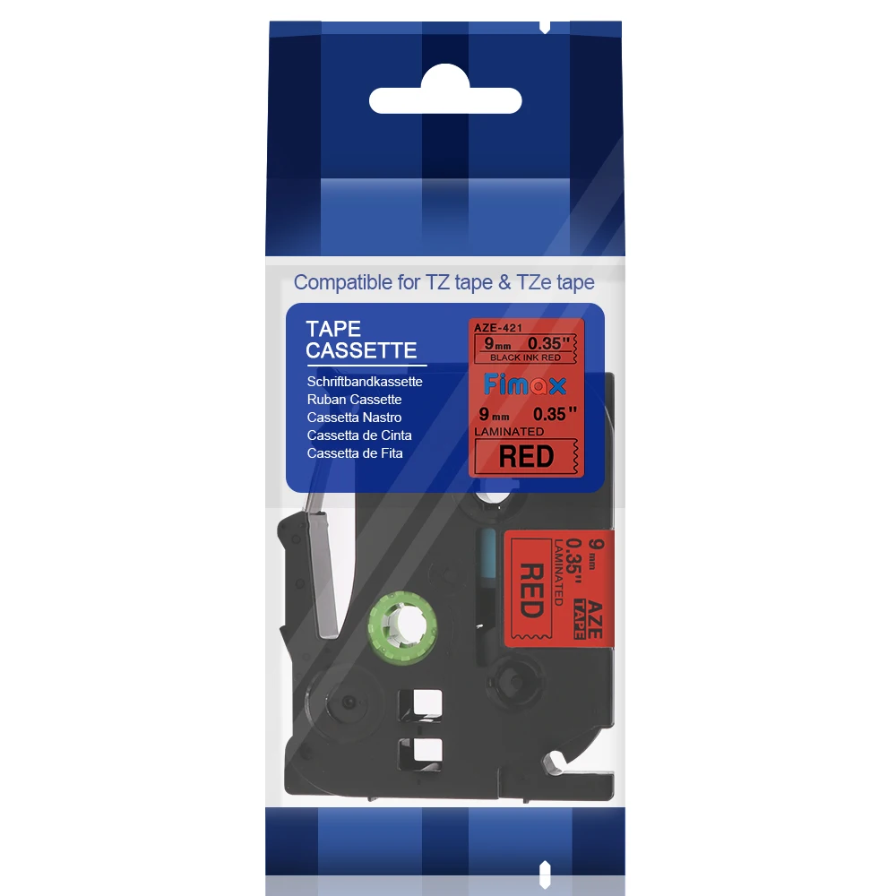 Fimax 3packs TZe421 Совместимость Brother P-touch Этикетка ленты TZe-421 TZ-421 9 мм * 8 м черный на