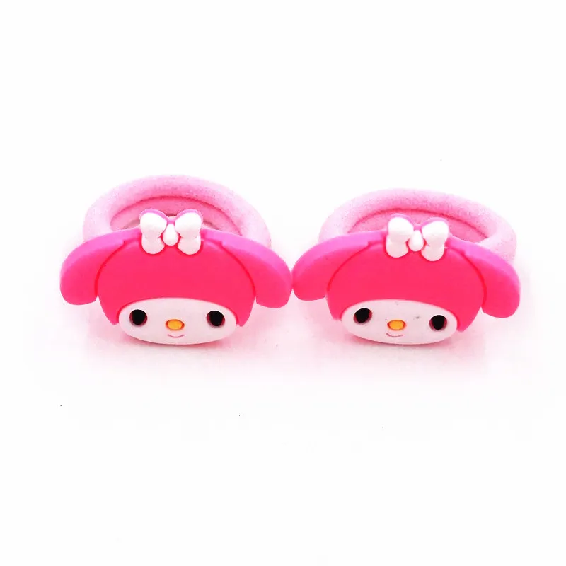 2PCS High Quality Cartoon Princess PVC Soft Fabric Hair Bands For Head Accessories Mickey Kids Rubber Ropes Girls Gifts | Детская одежда