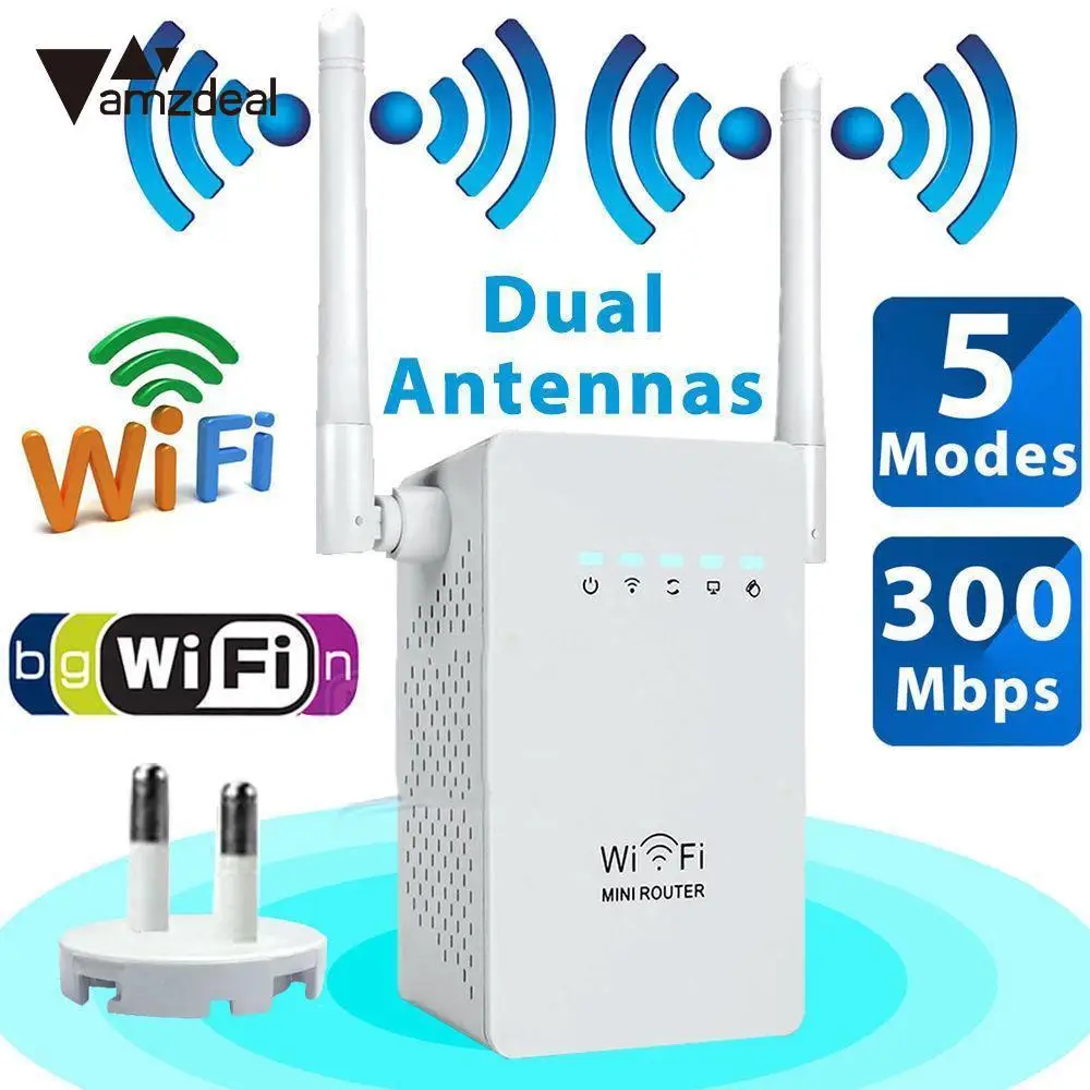 Amzdeal 300 Мбит/с беспроводной расширитель WiFi усилитель сигнала сетевой