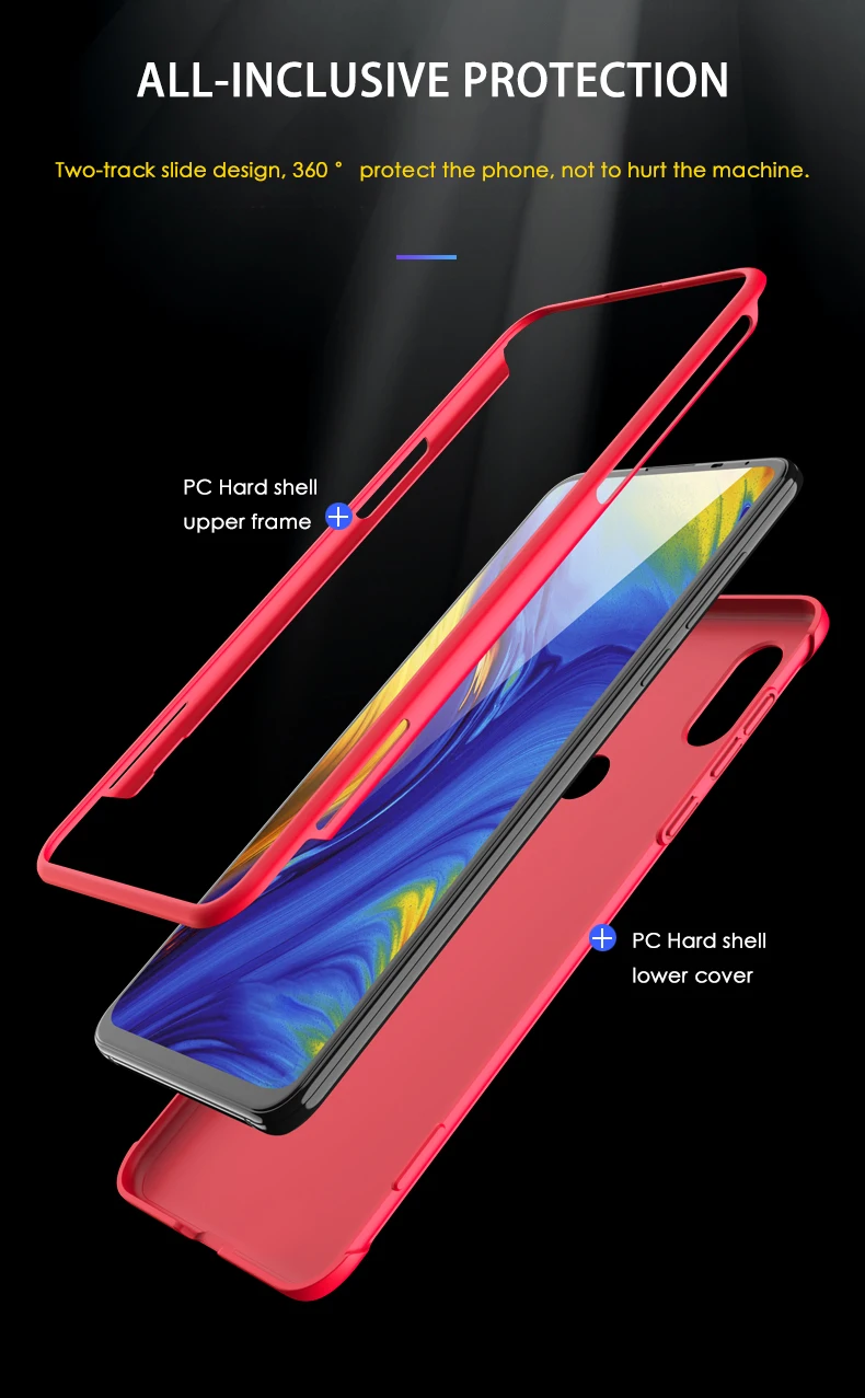 Чехол GKK Slide для Xiaomi mi x 3, чехол 360, полная защита, 2 в 1, Тонкая матовая Противоударная и защитная задняя крышка для mi x 3, Coque Fundas