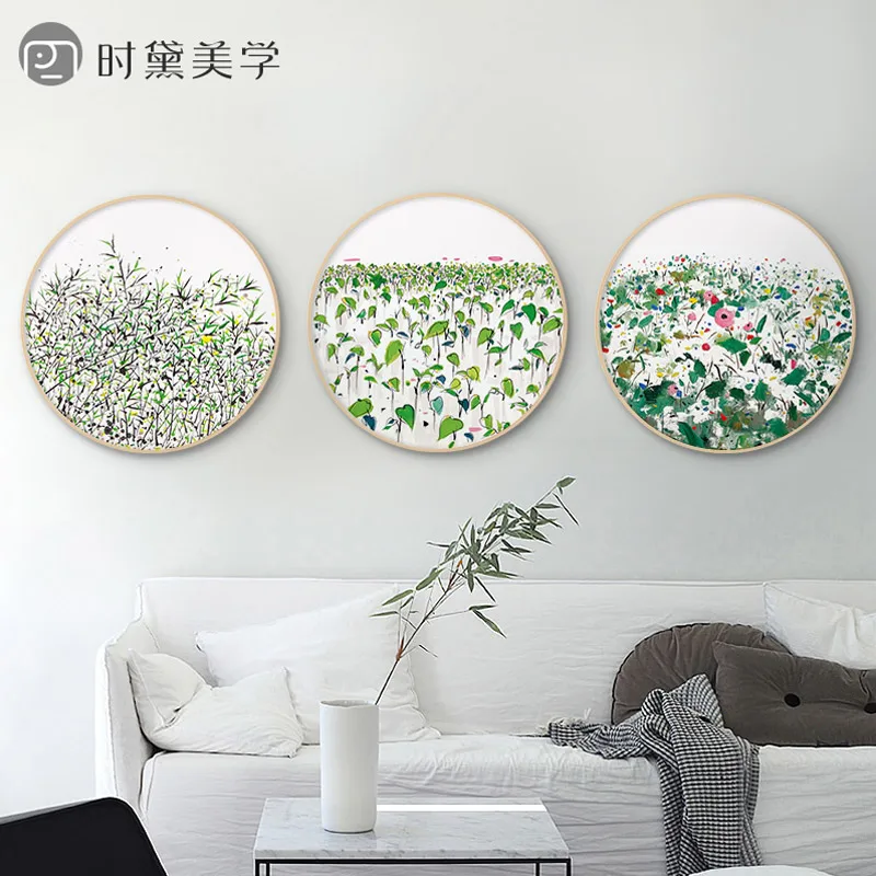 Картина на холсте с изображением зеленых растений цветов свежий плакат