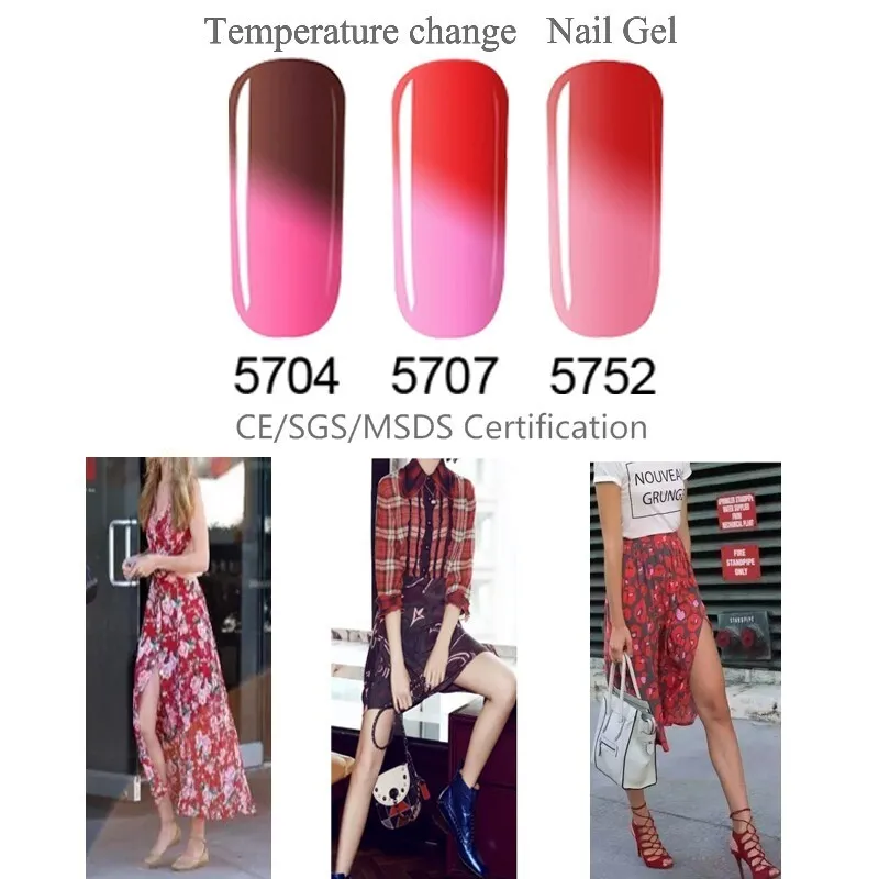 Зация Температура изменение Long Lasting Nail ногтей uv гель база thermo настроение Цвет