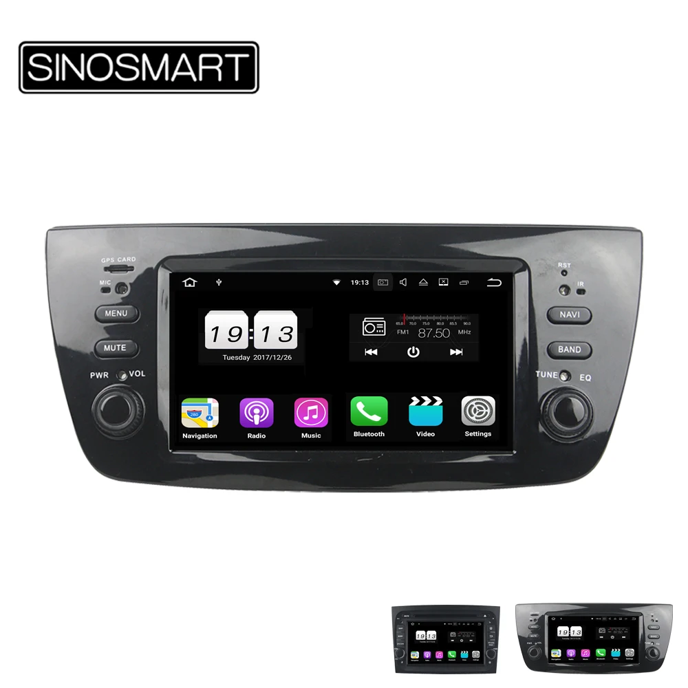 SINOSMART 4/8 Core 2G/4G ram Android 8,1/8,0 автомобильный Радио DVD gps навигатор плеер для Fiat Doblo 2010 2011 2012- с Canbus
