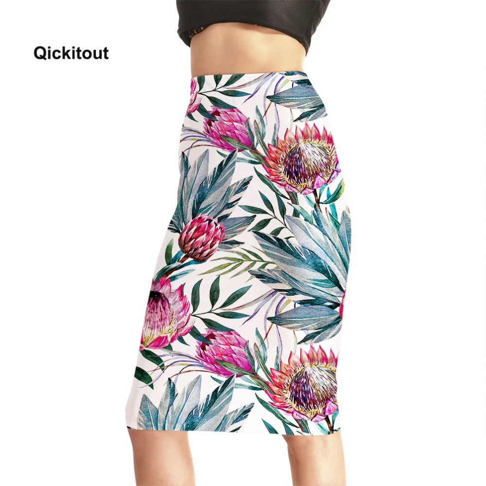 Женская юбка карандаш с высокой талией элегантная винтажная цветочным принтом