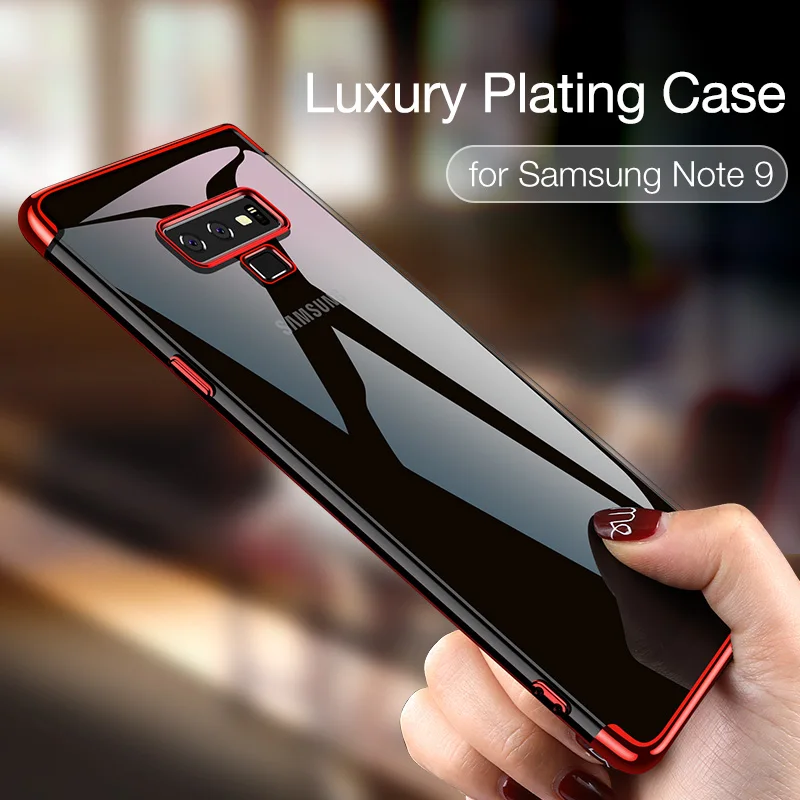 Роскошный прозрачный чехол Fundas для Samsung Note 9 Galaxy мягкий из ТПУ с покрытием