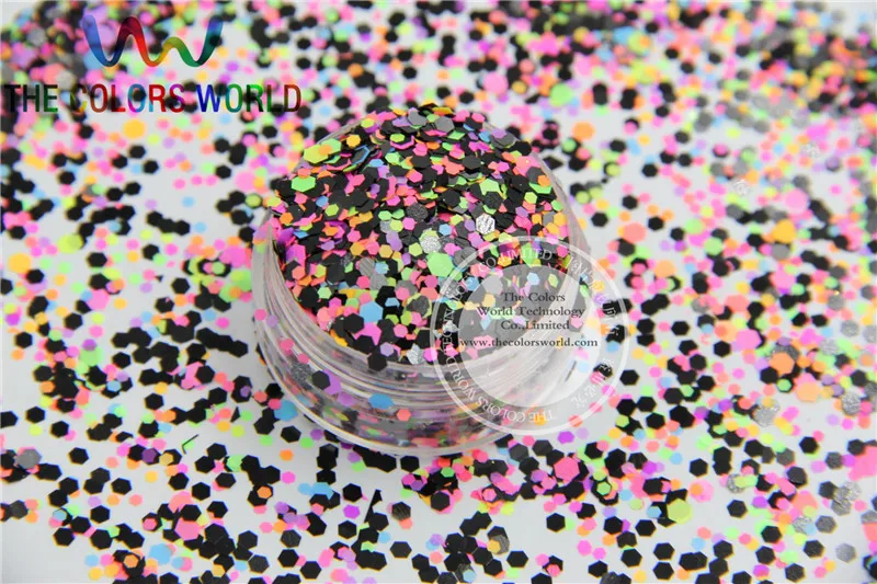 ANG2515-9 стойкие к растворителям неоновые цвета шестигранный блеск для лака ногтей