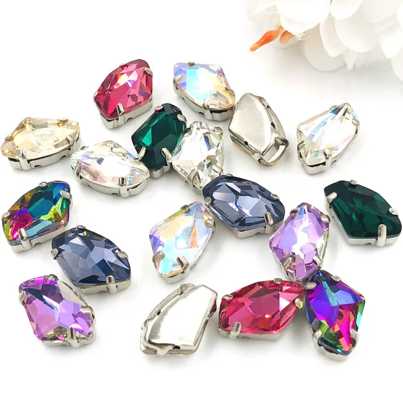 Стеклянные стразы 9x14 мм высокого качества AAAA блестящие фиолетовые для шитья