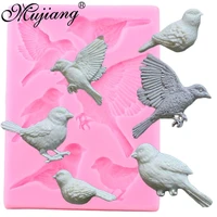 sugarcraft birds silicone molds cupcake topper fondant mold diy party cake decorating tools candy clay chocolate gumpaste moulds