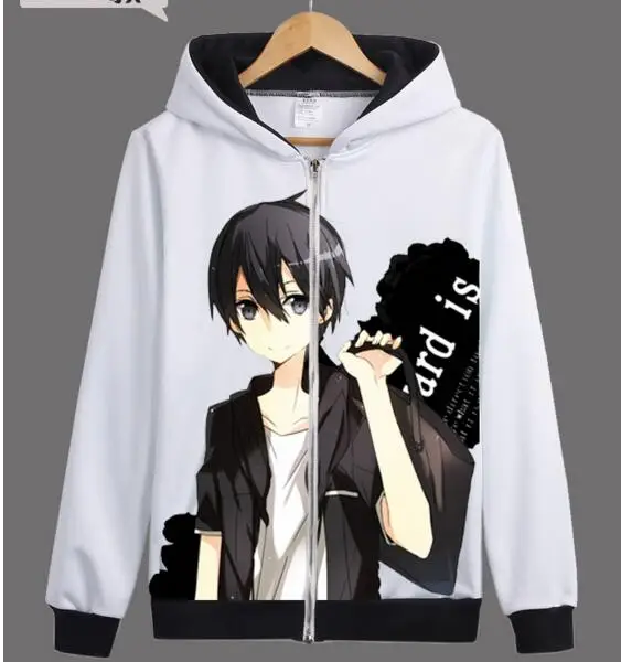 Version A Sword Art Online Кирито Асуна 3D печатных большая картина Осень Толстовка Верхняя одежда, куртка карнавальный костюм - Цвет: Version A