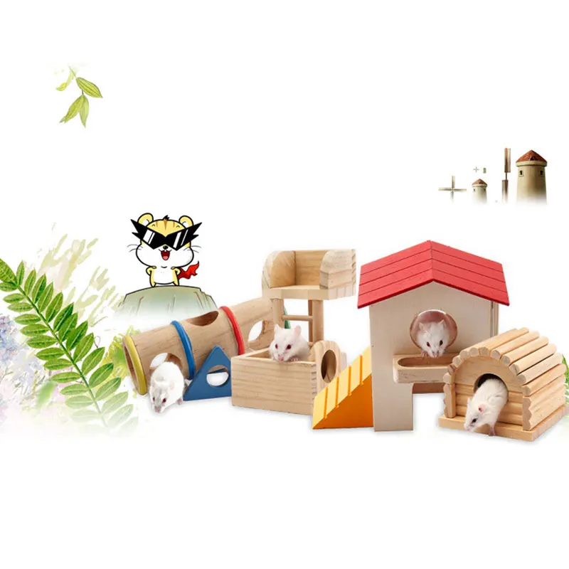 Двухслойная комната для небольшого животного хомяка белка играть спальный дом