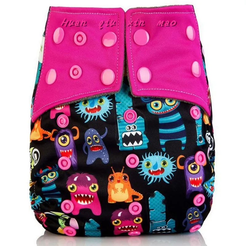 Детские подгузники из бамбука и угля стираемые тканевые многоразовые для