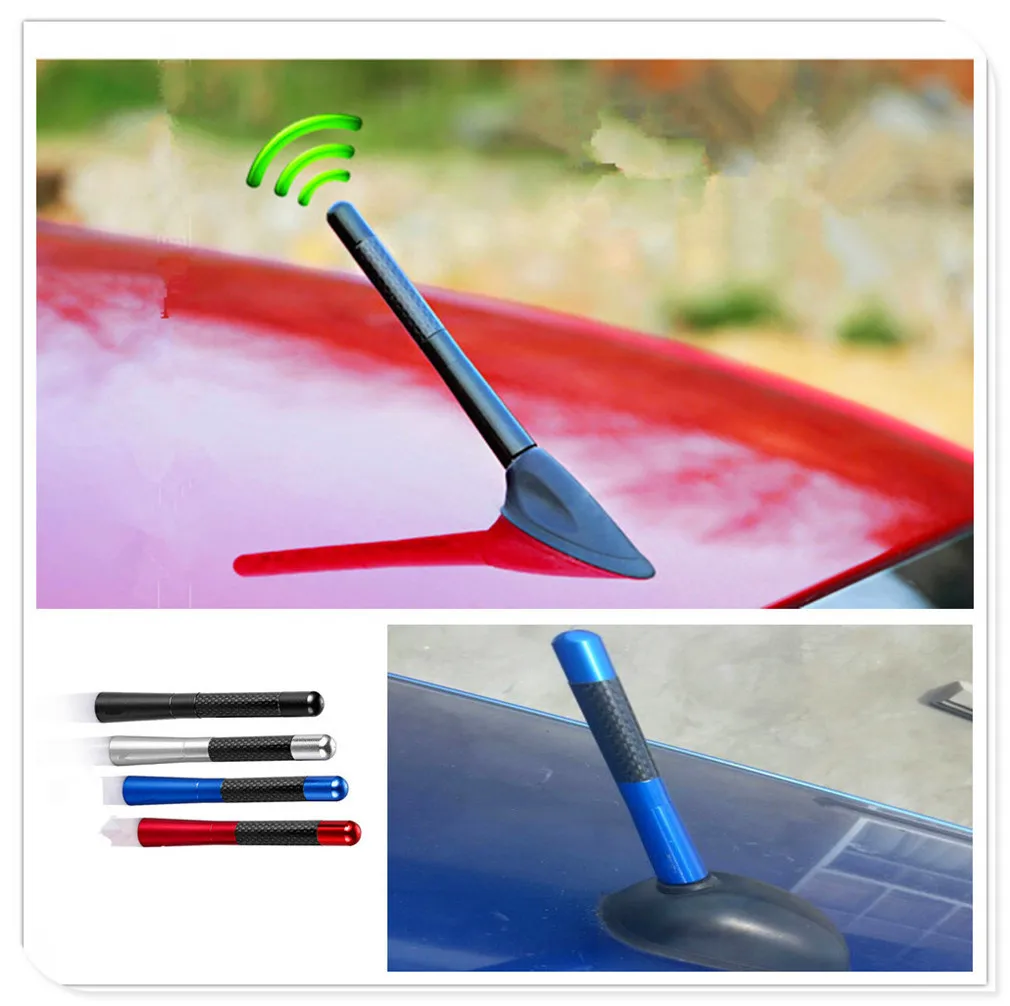 Автомобильный Стайлинг 12 см углеволоконная крыша короткая радио антенна для Ford