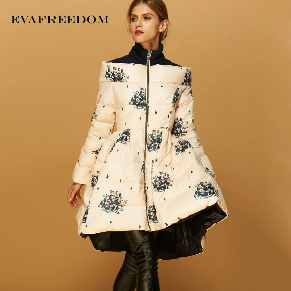 Дизайнерская одежда женская куртка с цветочным принтом женское пальто зимняя