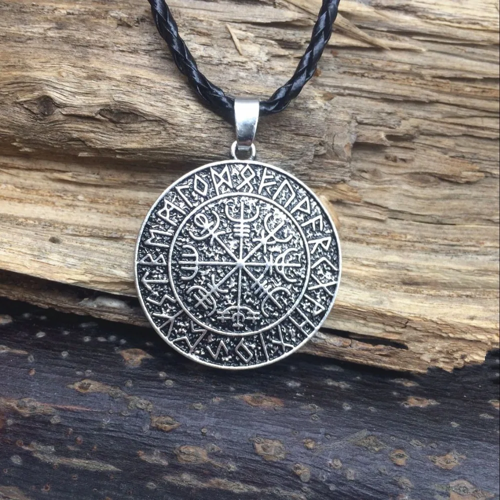 Ожерелье с подвеской Vegvisir норвежские викинги амулет руны | Украшения и