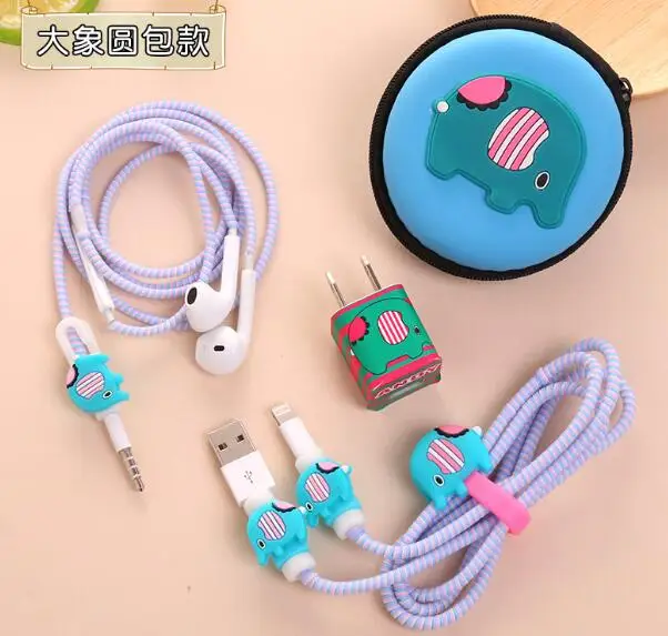 13 Для iphone 5 6 6s 7 8 наушники чехол мультяшный usb-кабель протектор для наушников с кабельным Стикеры для намотки спиральный usb-шнур с зарядным устройством для iphone - Цвет: 13