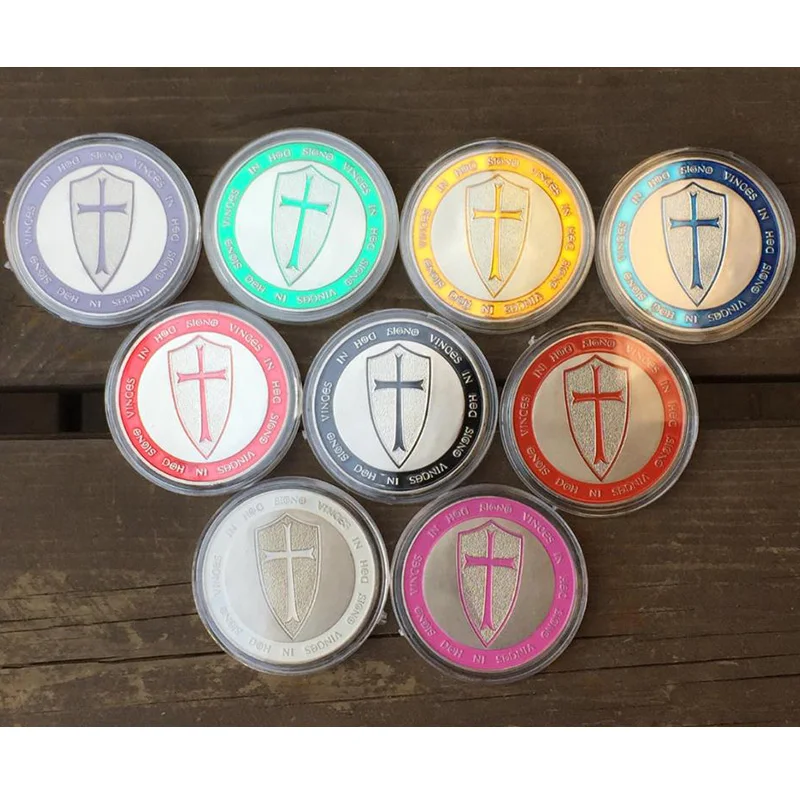 9 шт. серебряный меч рыцаря темплар Европейская золотая медаль сувенир Pauperes