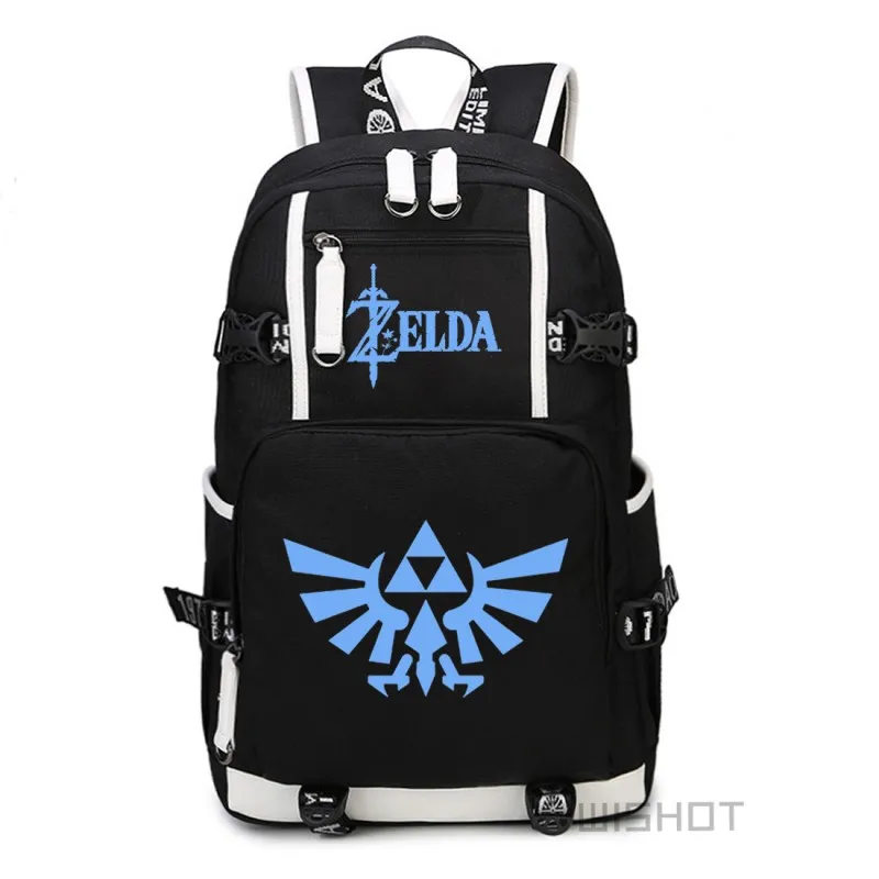 WISHOT The Legend of Zelda: Дыхание Дикого ссылка рюкзак Многофункциональный USB зарядки световой мешок - Цвет: Black6