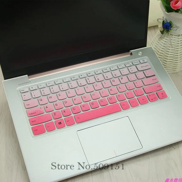 Новая силиконовая защитная пленка для клавиатуры, защитная пленка для lenovo Yoga 720 720-14IKB 15 15,6 дюймов/Flex 5 14 14 ''15,6'' - Цвет: GradualPink