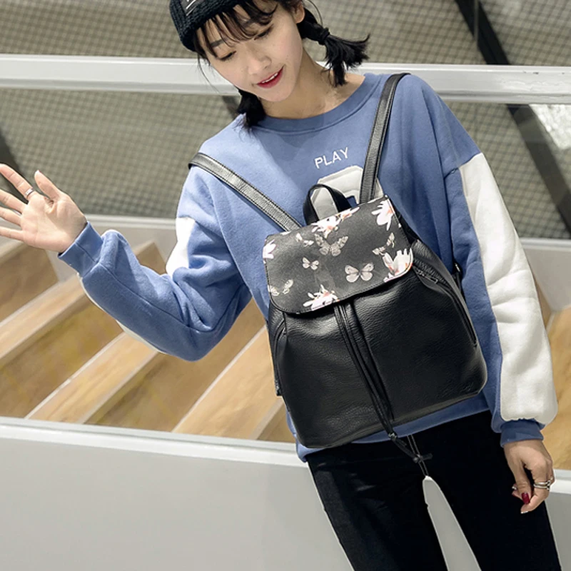 Женский рюкзак с цветочным узором дизайнерская сумка на ремне из мягкой