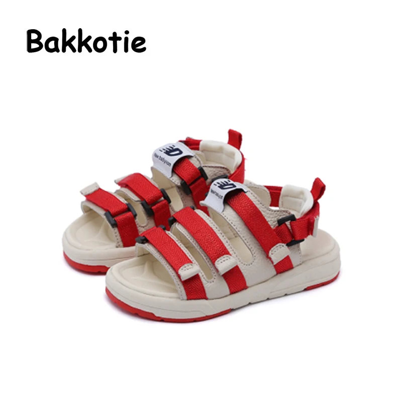 Bakkotie 2018 новые летние для маленьких мальчиков модные пляжные сандалии девочек