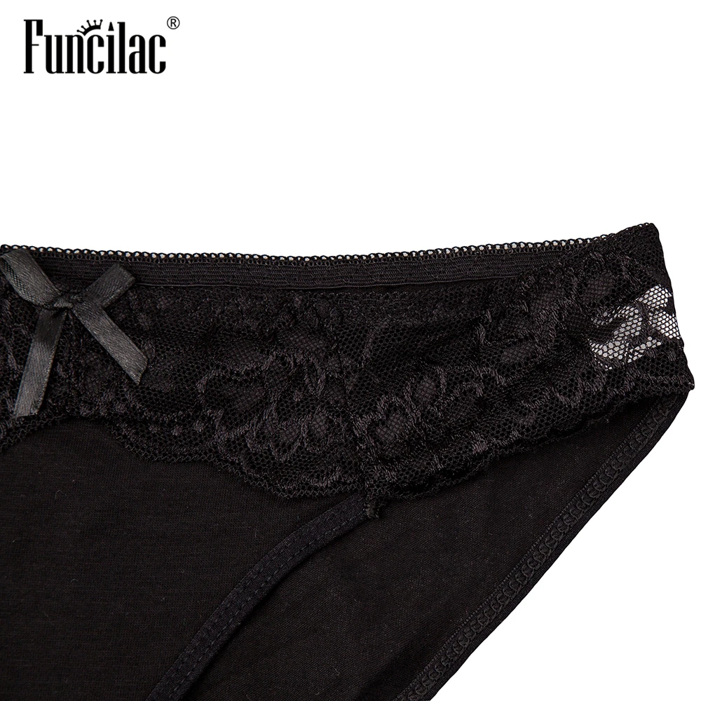 FUNCILAC женские хлопковые трусы сексуальные трусики для женщин кружевные
