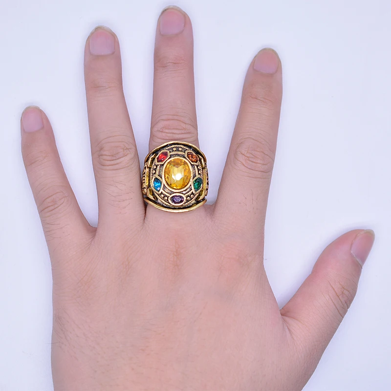 Фильм Мстители: Endgame Thanos power Ring Косплей бесконечная перчатка кольцо циркон Мужчины Хэллоуин реквизит