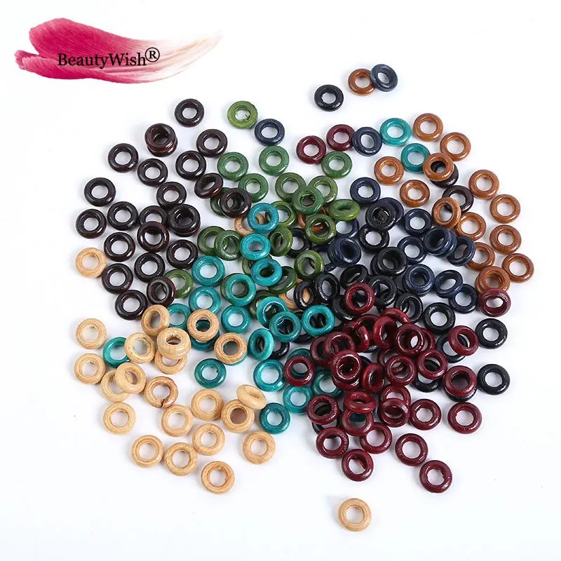 Деревянные Круглые бусины для дредов 20 шт. разноцветные бриллианты страшные