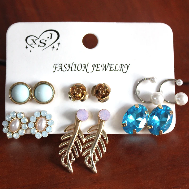 Комплект жемчужных серег для девочек опт 6 пар/компл.. Бесплатная доставка |