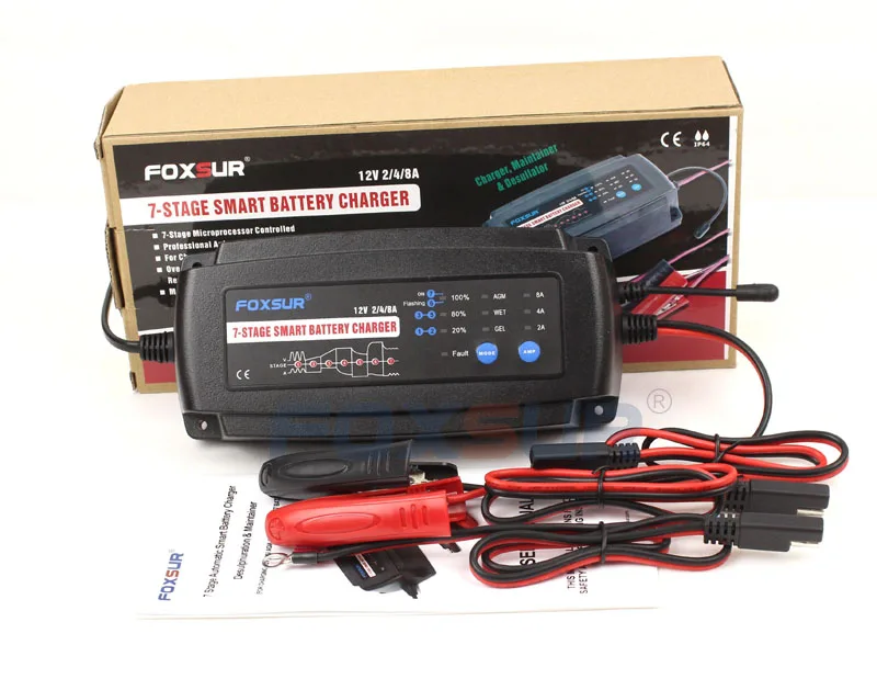 

USA Canada Japan 12V 2A 4A 8A 7-stage smart Battery Charger, GEL WET AGM Battery type, Car battery charger, 110V AC input
