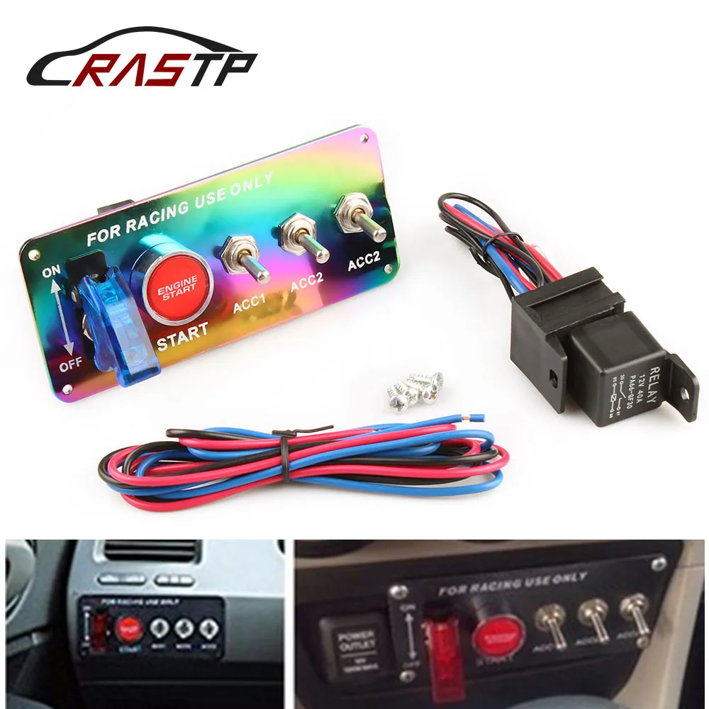 RASTP - Racing 12V гоночный переключатель зажигания Панель запуска двигателя Кнопка Neo