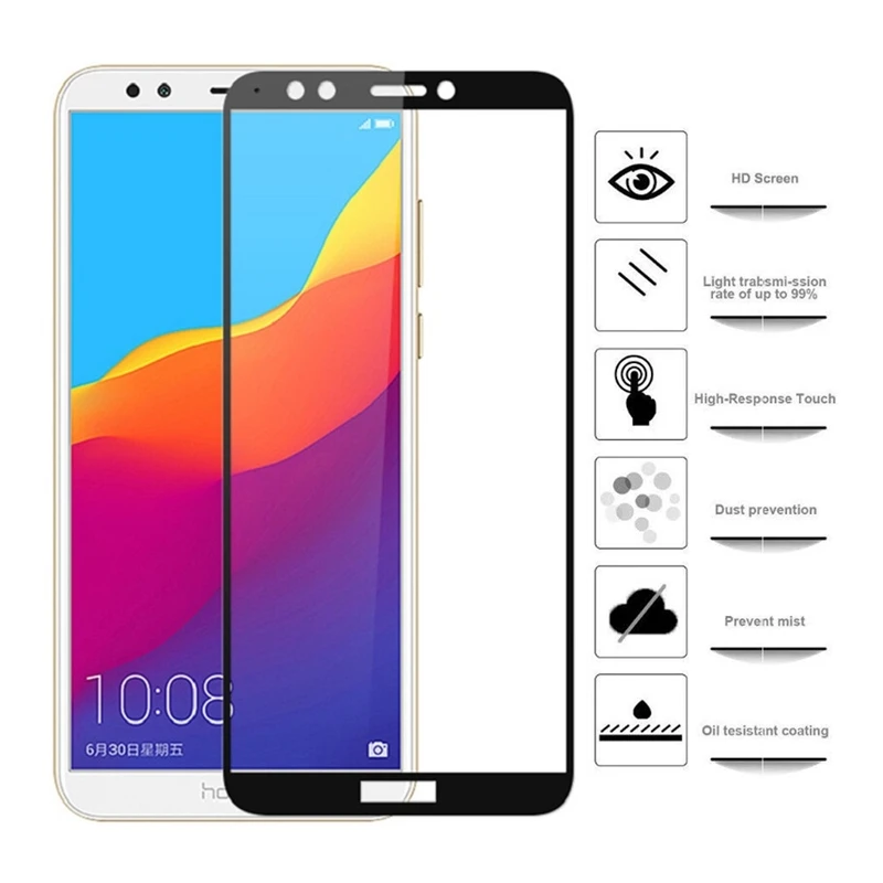 Закаленное стекло премиум класса для Huawei Honor 7C Защитное русская версия полная