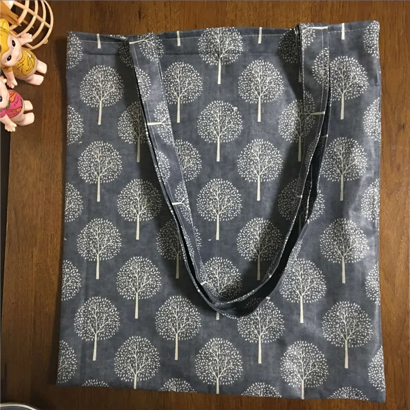 Сумка-тоут YILE многоразовая сумка через плечо из хлопка и льна с принтом дерева