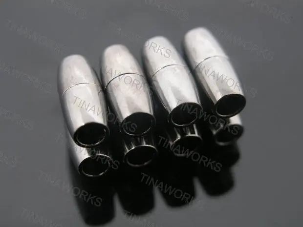 

30 Sets Gun Metal Magnetic Clasps Leather Cord Bracelet Necklace Connector End Cap For DIY Jewelry Making Hole Dia. 4mm