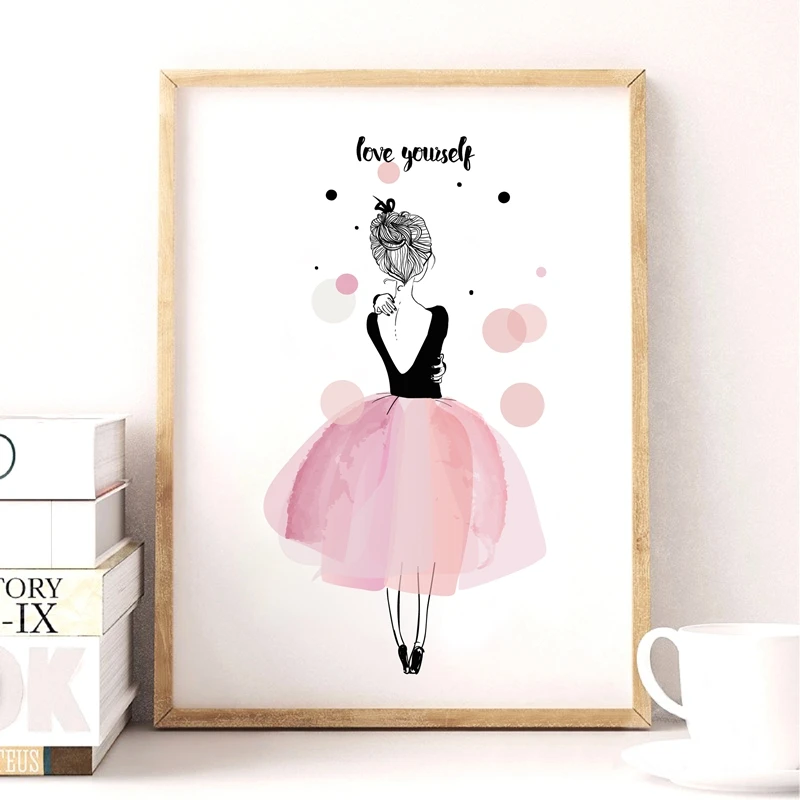 Холст для девочек с акварелью плакат художественным принтом настенные картины