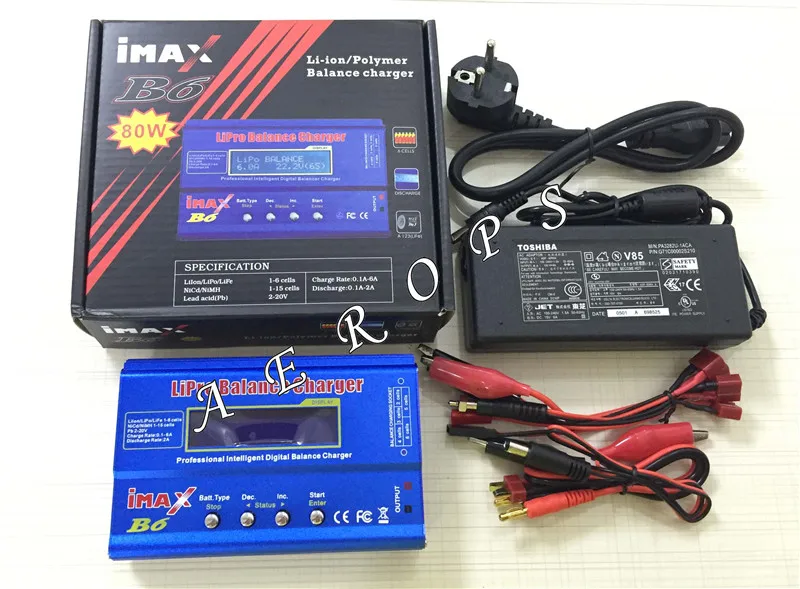 Aerops 80 Вт IMAX B6 RC Баланс Lipo Срок службы батареи зарядное устройство Nimh Nicd литиевая батарея EU/US/UK/AU разъем