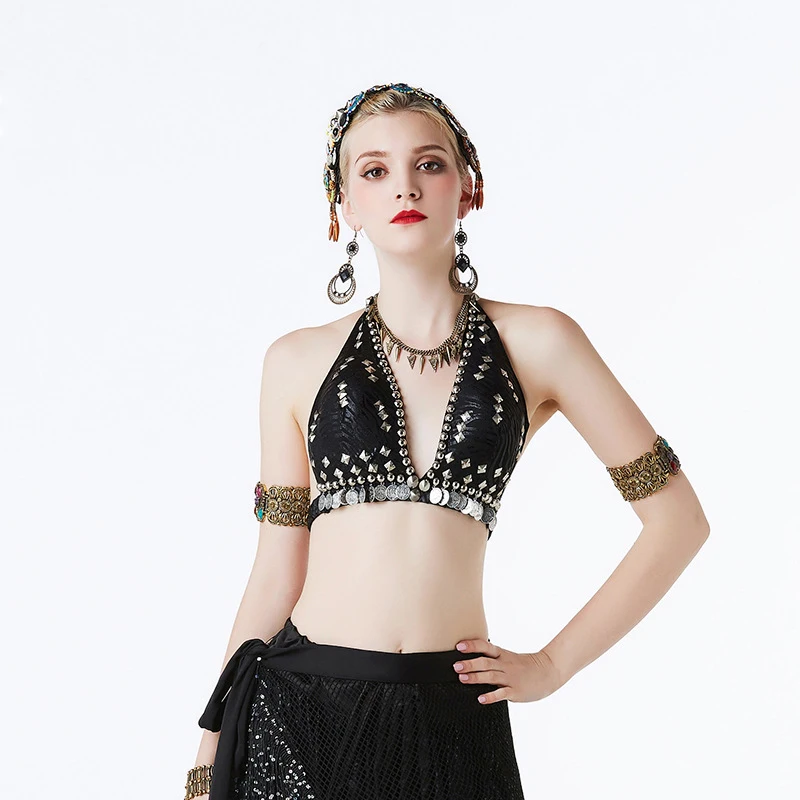 

Sujetador Bellydance Tribal Style Belly Dance Bra Top For Women Belly Dance Costume Women Gyspy Tops With Sequins Bellydance Bra