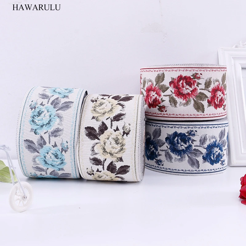 

50yard DIY 9cm Jasmine Flower lace fabric ribbon small edge Curtain lace accessories high-precision linen wrapped edge gift deco