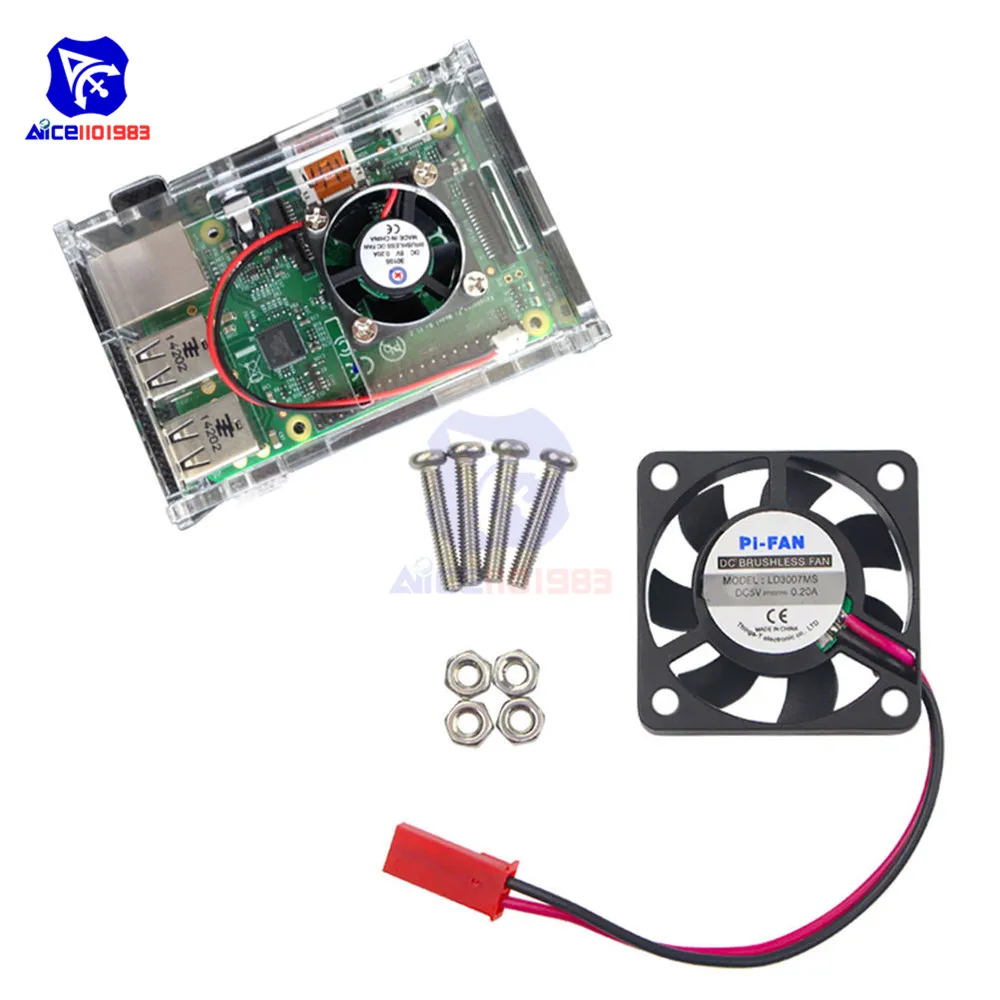Охлаждающий вентилятор для кулера diymore Raspberry Pi A + B 2 3 контактный провод DC 5 в А с