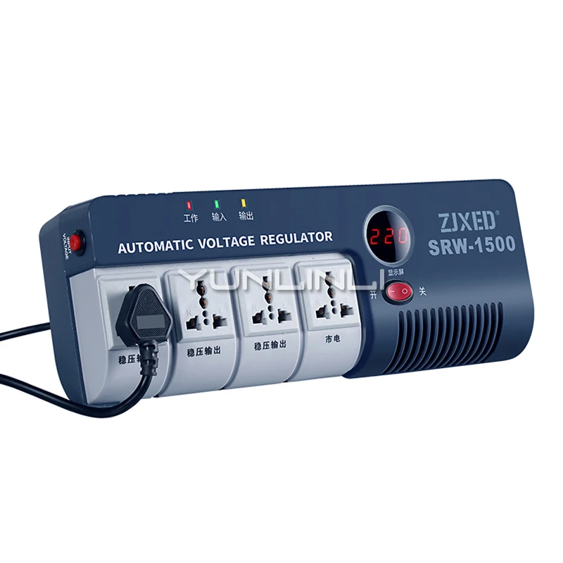 

Single-phase AC Regulated Power Supply 1500W 220V Automatic Socket-type Regulator For Household Computer TV Regulate SRW-1500VA