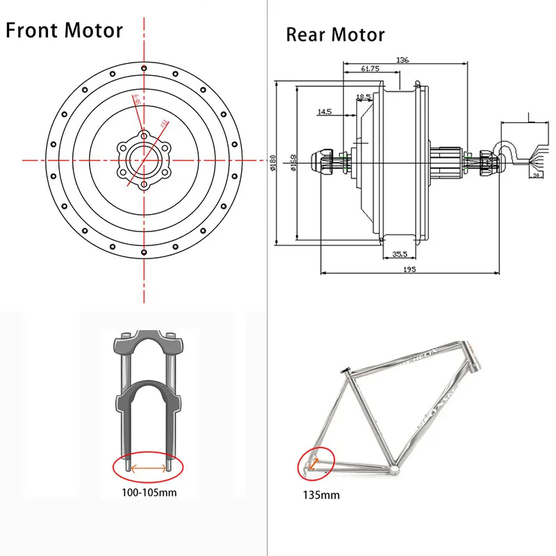 Online Elektrische Bike Kit 36v/48v High Speed Motor Rad 20