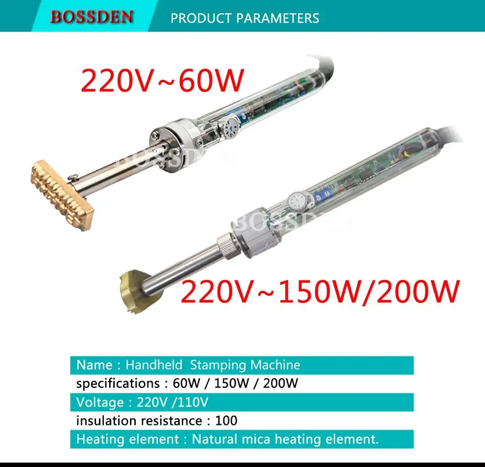 BOSSDEN торт гамбургер мясо кожа дерево Сделай Сам логотип Электрический паяльник