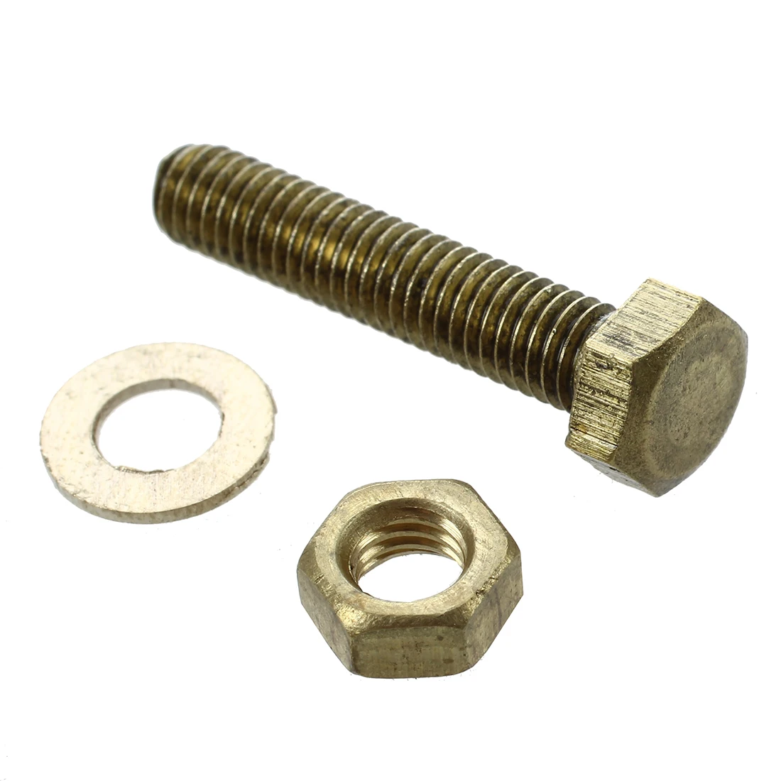 5 x Hex Head Nut 5mm 25mm Thread Solid Brass Screw Bolts with 2 Washers |