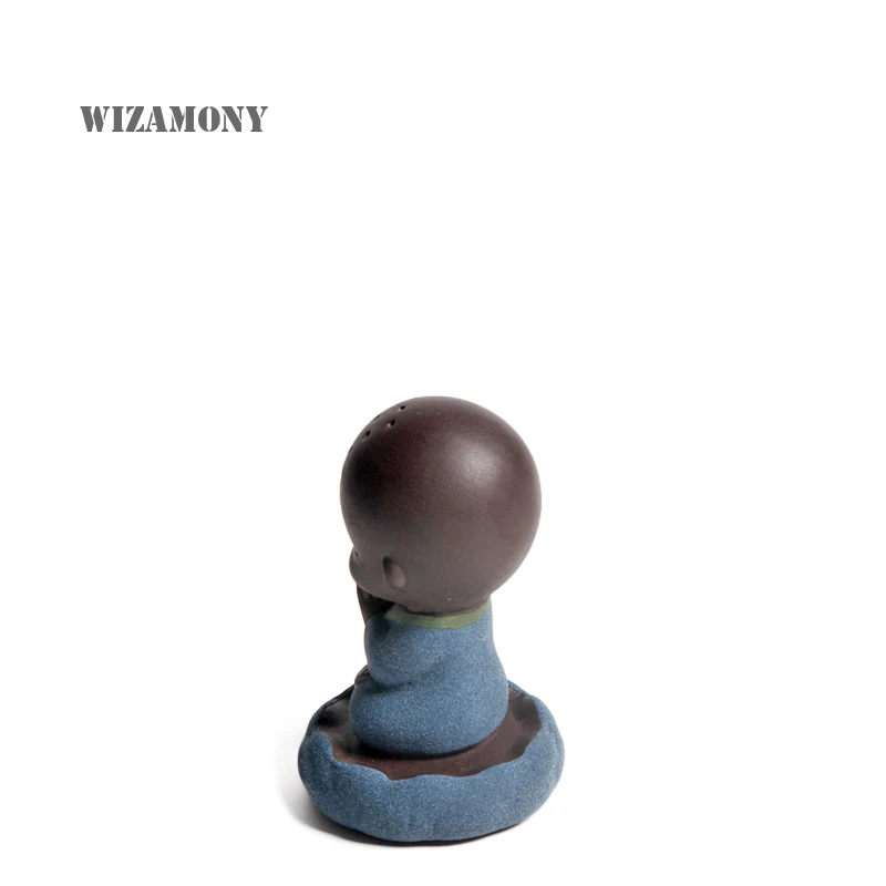 Wizamony Традиционный китайский Фиолетовый глиняная глазурованная Буддизм Книги по искусству и коллекционные предметы интерьера милый маленький монах молитва Чай Pet