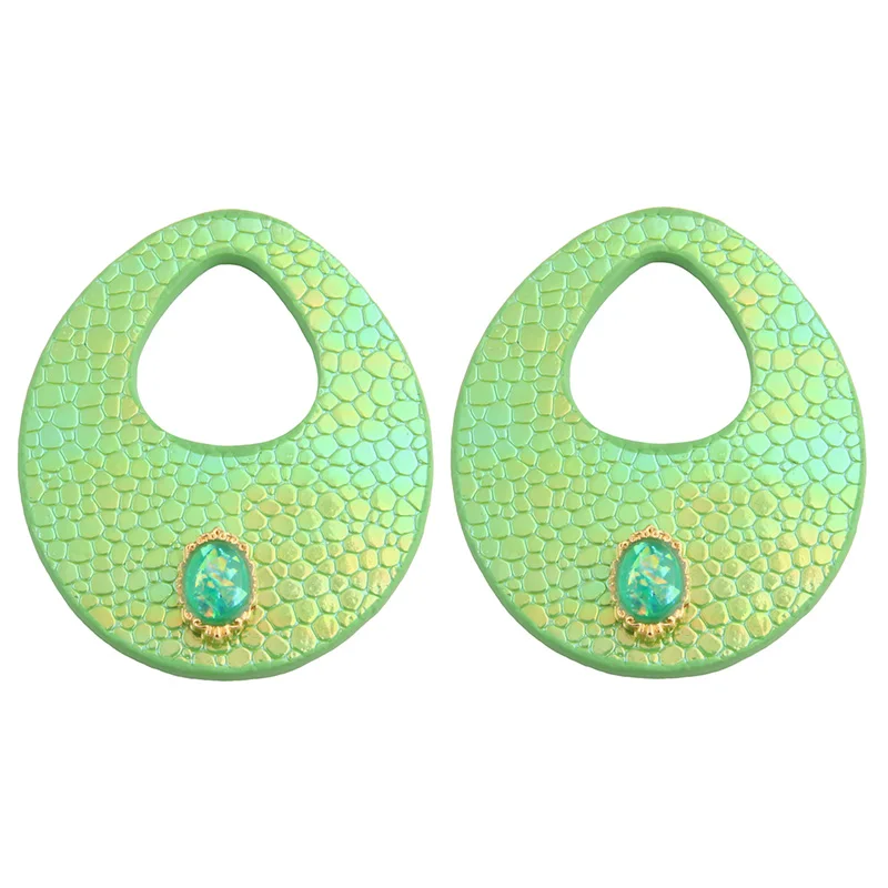 Большие серьги NeeFu WoFu из кожи с эффектом вспышки женские в форме капли воды