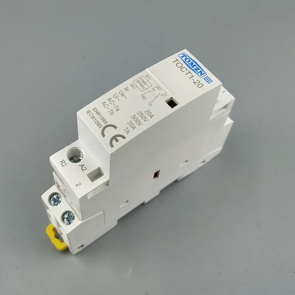 Модульный контактор TOCT1 2P 20A 1NC 1NO 220V/230V 50/60HZ Din rail бытовой ac | Строительство и ремонт