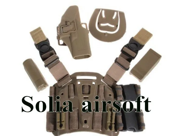 

G17 CQC Type Pistol Holster Leg Pouch with Quick Release Buckle For Right Hand Dark Earth