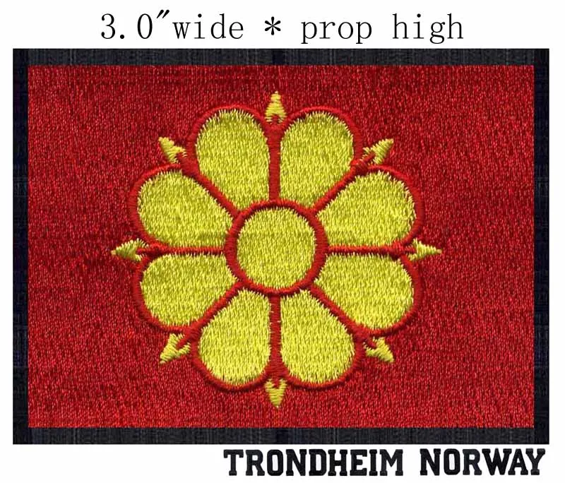 Trondheim норвежский флаг 3 дюйма широкий патч с вышивкой для Джерси утюгом на