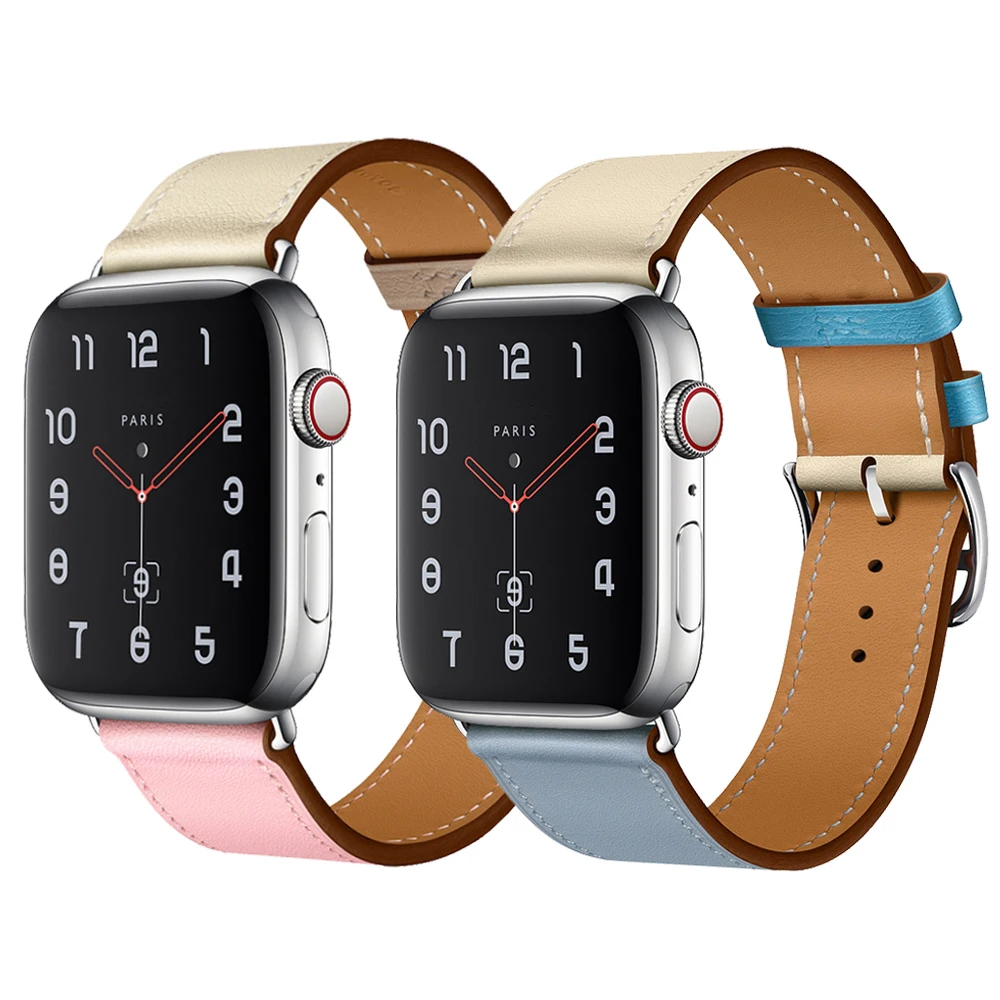 Ремешок Pulseira для apple watch ремешок iwatch 42 мм 38 44 40 i correa из коровьей кожи appel 4|Ремешки