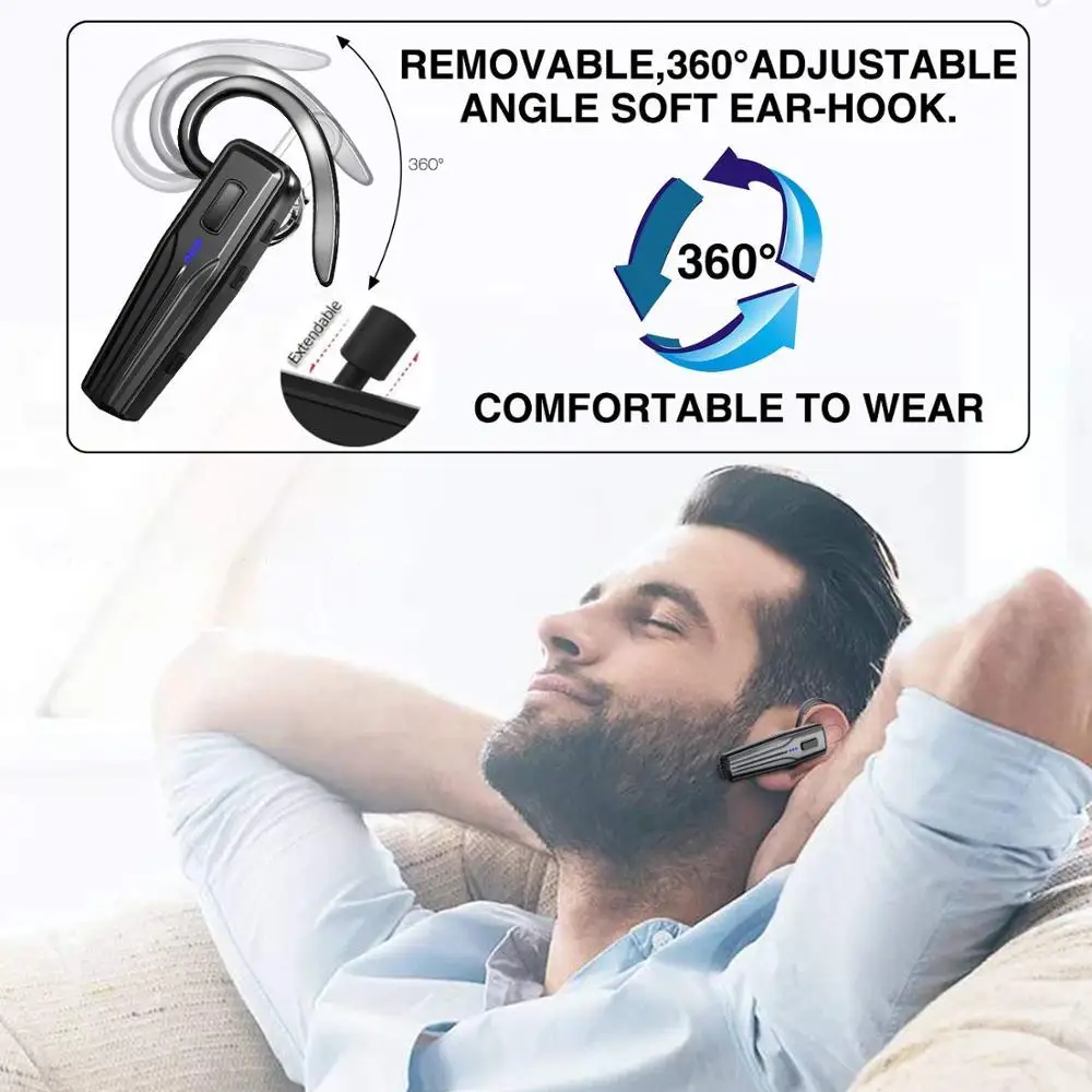 Bluetooth наушники B4, наушники, беспроводная гарнитура, наушники с микрофоном, 15 часов, время разговора, громкая связь для вождения, для iPhone и Android
