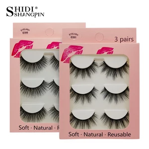 Shidhangpin 3 Пары ресниц толстые норковые ресницы натуральный макияж 3d норковые ресницы пушистые накладные ресницы maquiagem cilios